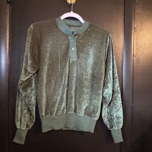 Vintage Green Velvet Sweatshirt